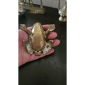 Vintage brass frog trinket holder