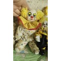 Collectable clown porcelain dolls