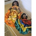 2 x Mauritian ethnic soft dolls