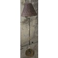 Tall floor standing vintage marble and brass lamp