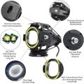 U7 Angel eye Halo ring Motorcycle Bike LED Headlight Driving Fog Spot Light Lamp