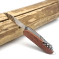 Bamboo multifunction Swiss army stainless pocket knife 12pc. engraving, branding, corporate gifts