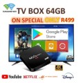 64GB PLUG AND PLAY  4GB Ram MXQ Tv Box 4K