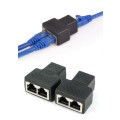 Network Cable Splitter Adapter 1 Male to 2 Male - Pack of 2