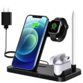 3-in-1 Wireless Fast Charger (compatible with iPhone and Android) Black