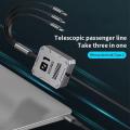 3 in 1 Multi Retractable USB Phone 100w Fast Charging and Data Cable