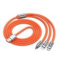 Olesson 3 in 1 120W Fast Charge Cable, Zinc Alloy One Drag Three
