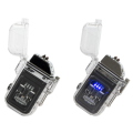 Black  SilverFlameless Plasma Electric Lighter Transparent Cool Windproof Lighter Rechargeable USB