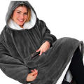 One Size Fits All, Ultra Plush Blanket, Huggie Hoodie, TV Blanket - Grey