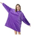 One Size Fits All, Ultra Plush Blanket, Huggie Hoodie, TV Blanket - Purple