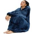 One Size Fits All, Ultra Plush Blanket, Huggie Hoodie, TV Blanket - Blue