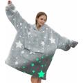 Glow In The Dark Starry Night Luxury Fleece Blanket hoodie - Adult