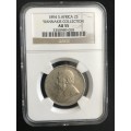 1894 ZAR 2 shilling NGC AU 55 ##very Rare Coin And Grade, Seldom Offered On  a R1 Auction
