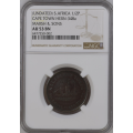 South Africa: Cape Town Marsh & Sons Importers Token 1/2 Penny ND NGC AU53 BN