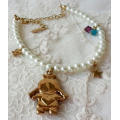 FASHION DESIGNERS ANNA SUI CHILDRENS JEWELLERY FAUX PEARL WITH CHARMS  BRACELET