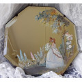 CRINOLINE LADY, HAND PAINTED DRESSING TABLE MIRROR, STRAIGHT FROM THE ROMANTIC 1940s ERA