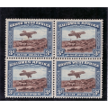 SOUTH WEST AFRICA 1931 AIRMAIL 3d BLOCK OF 4 UMM BUT LIGHT GUM DISTURBANCE. SACC 101. CAT R1060  MM