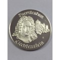 Proof sterling silver medallion honoring the Ancient heritage of Liechtenstein 1975