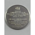 Sterling silver proof medallion honoring the Centenary of Wimbledon lawn tennis championships