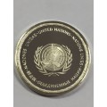 Ethiopia United Nations proof sterling silver medallion - weighs 13.6 grams