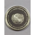 Suriname United Nations proof sterling silver medallion - weighs 13.8 grams