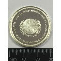 Suriname United Nations proof sterling silver medallion - weighs 13.8 grams