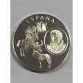 Spain United Nations proof sterling silver medallion - weighs 13.5 grams