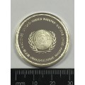 Spain United Nations proof sterling silver medallion - weighs 13.5 grams