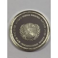 Kuwait United Nations proof sterling silver medallion - weighs 13.0 grams