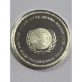 Malawi United Nations proof sterling silver medallion - weighs 13.3 grams