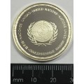 India United Nations proof sterling silver medallion - weighs 13.5 grams