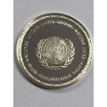 Yemen United Nations proof sterling silver medallion - weighs 12.7 grams