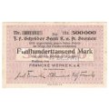 Germany 500000 Mark Bermen Notgeld 1923 - cancelled with star