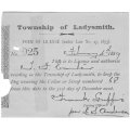 1889 Dog Licence for Lady Smith ( Before the Boer War ) - some damage