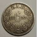1893 ZAR Kruger silver 6d sixpence