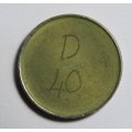 General Post Office 5 cent token - number D 40