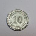1926 Straits Settlements 10 cents - Silver - XF