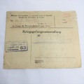 WW1 - POW letter with envelope from AG Mackay to Mrs Mackay - August 1917