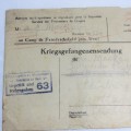 WW1 - POW letter with envelope from AG Mackay to Mrs Mackay - August 1917