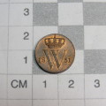 1851 Netherlands copper 1/2 cent - UNC