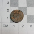 1853 Netherlands copper 1/2 cent - UNC