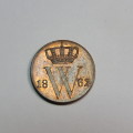 1862 Netherlands copper 1/2 cent