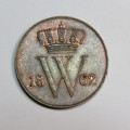 1862 Netherlands copper 1 cent - UNC