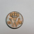 1852 Netherlands copper 1/2 cent - UNC