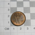 1877 Netherlands copper 1 cent - UNC