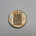 1857 Netherlands copper 1/2 cent - UNC