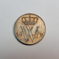 1875 Netherlands copper 1/2 cent - UNC