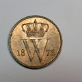 1873 Netherlands copper 1 cent - UNC