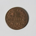 1905 German East Africa copper 1 Heller - UNC