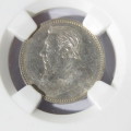 1897 ZAR Kruger 6d sixpence graded AU 58 by NGC